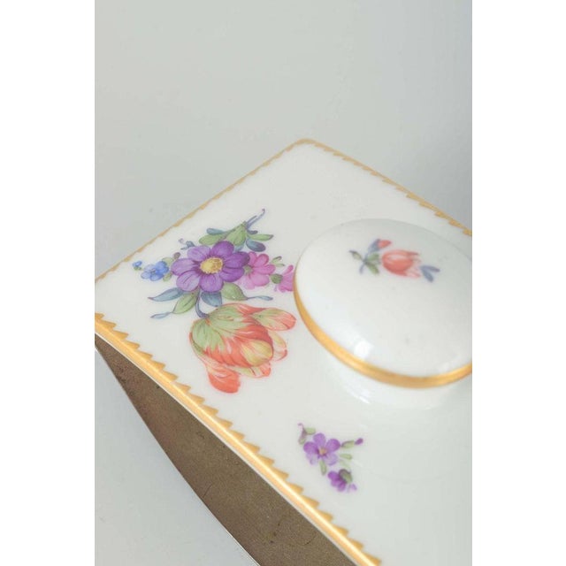 Porcelain Ink Blotter with Floral Motif from Royal Copenhagen, 1900s For Sale - Image 3 of 5