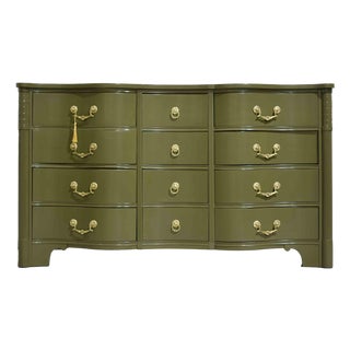 Mid Century Curved Front Georgian Revival Dresser the Kentmark by Kent Coffey - Newly Painted For Sale