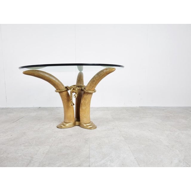 Vintage Faux Tusk Center Table or Side Table, 1970s For Sale - Image 11 of 12