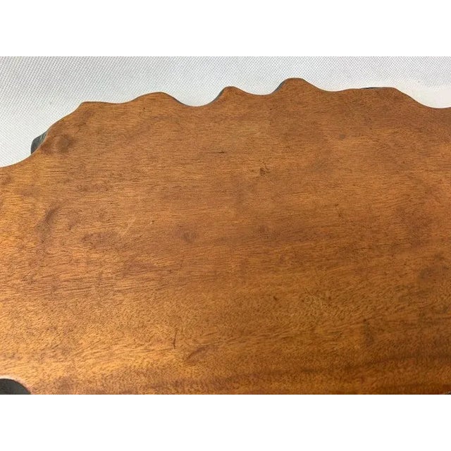 Chinese Hand Carved Wooden Display Stand With Naturalistic Edge For Sale - Image 4 of 8