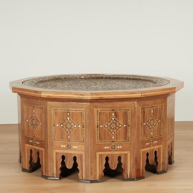 1920s Antique Moroccan Inlaid Table With Tray Top For Sale - Image 5 of 16