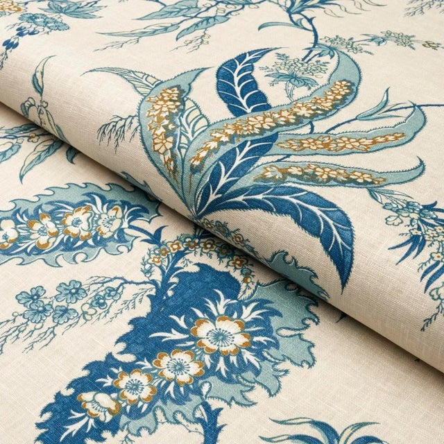 Schumacher Schumacher Apolline Botanical Fabric In Siel & Marine For Sale - Image 4 of 5