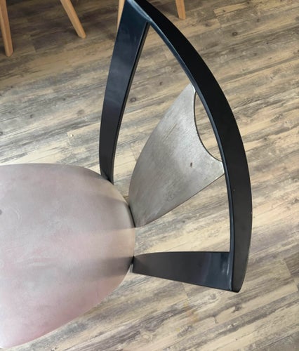 Set of 4 Modern Dining Chairs With Brushed Metal Backs Dining Chairs