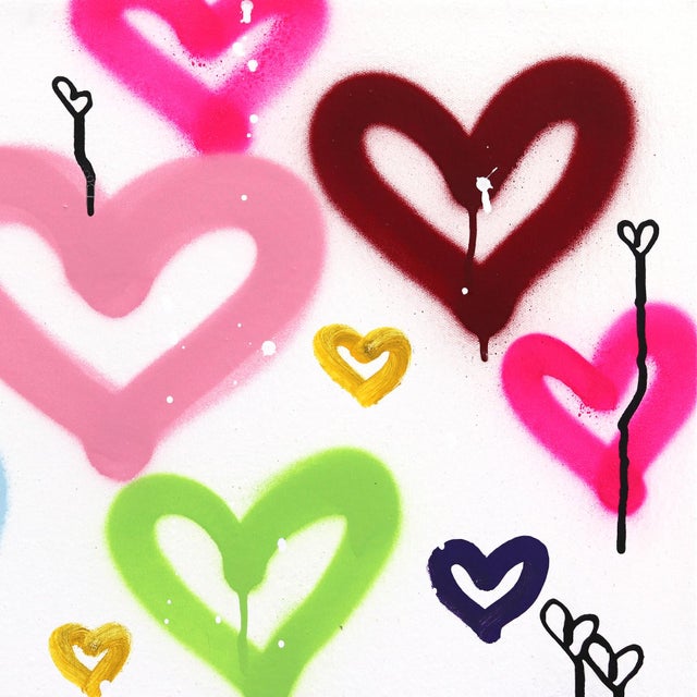 Abstract Heart Flutters - Abstract Radiant Joyful Colorful Graffiti Pop Original Artwork by Amber Goldhammer For Sale - Image 3 of 9