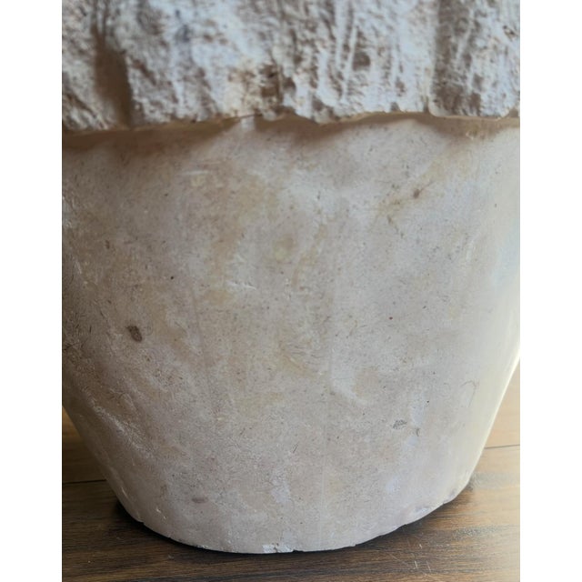 Beige Stone Floor Vase, 1980s For Sale - Image 8 of 10