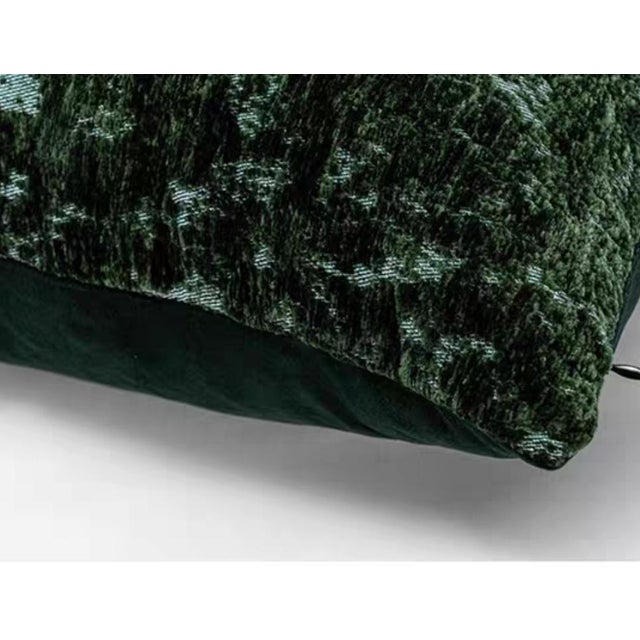 Sage Green Distressed Velvet Pillow – Timeless Texture For Sale In Des Moines, IA - Image 6 of 8