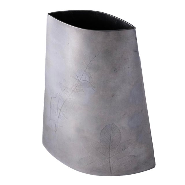 Modern Atelier B. Chaudron - Pewter Fern Vase For Sale - Image 3 of 9