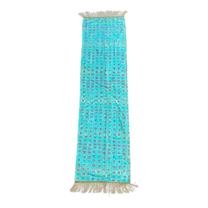 Vintage Silk Table Runner With Gold Bullion Tassels