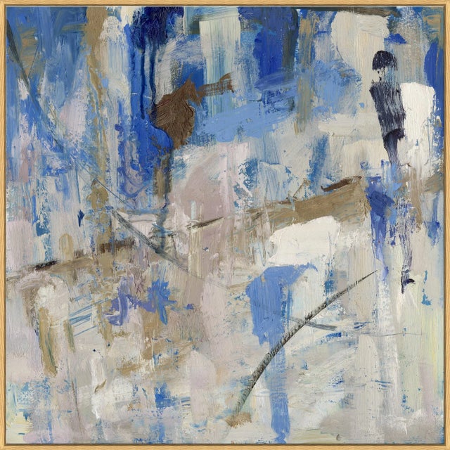 Abstract Modern Landscape II Canvas - Hand Embellished Framed Art For Sale - Image 3 of 3