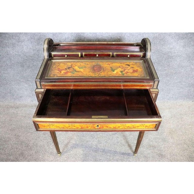 Hand Painted Paul Sormani Ladies Roll Top Desk For Sale In Philadelphia - Image 6 of 12