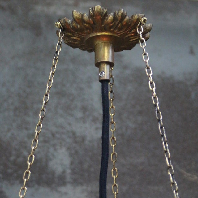 French Art Deco Alabaster Pendant with Brass Mount, 1920s For Sale - Image 10 of 11