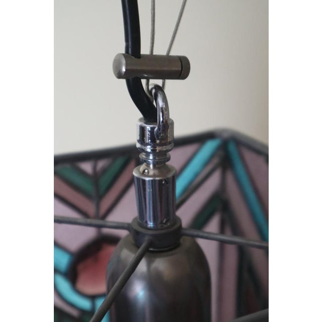 Purple Art Deco Ruby Glass Lantern in the style of Tiffany & Co., 1990s For Sale - Image 8 of 16