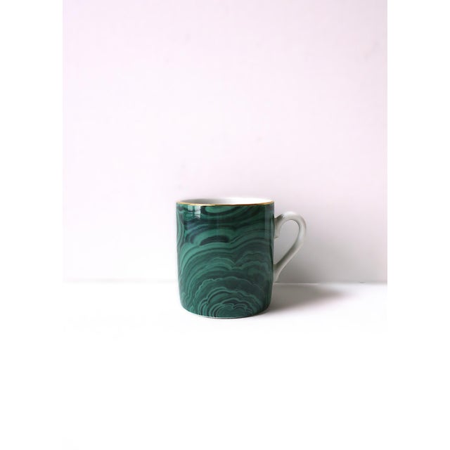 Hollywood Regency Malachite Porcelain Espresso Coffee Cup For Sale - Image 3 of 10
