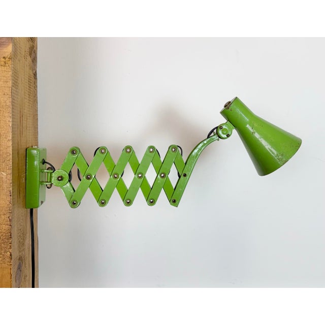 Vintage Industrial German Scissor Wall Lamp from Kaiser Leuchten, 1960s For Sale - Image 11 of 18
