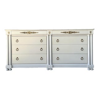 Vintage Neoclassical John Stuart for Johnson Furniture Double Dresser For Sale