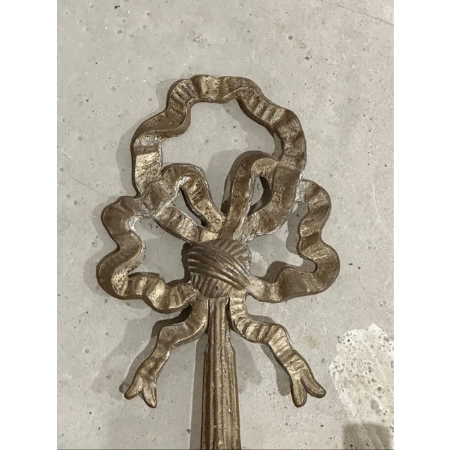 Neoclassical Vintage Neoclassical Style Brass 2 Arm Weird Wall Sconce For Sale - Image 3 of 7