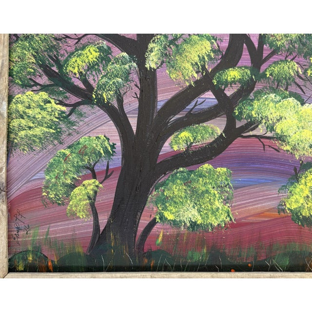 Original Signed and Framed Primitive Outsider Art Acrylic on Canvas by Ernie Faragoi (Florida, Present Day) For Sale - Image 9 of 12