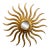 Art Nouveau Sunburst Mirror, Hand-Carved Giltwood, Gold Leaf, Spain, 120 Cm For Sale