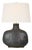 Kelly Wearstler by Visual Comfort Signature Beton Medium Table Lamp in Stained Black Metallic with Linen Shade For Sale