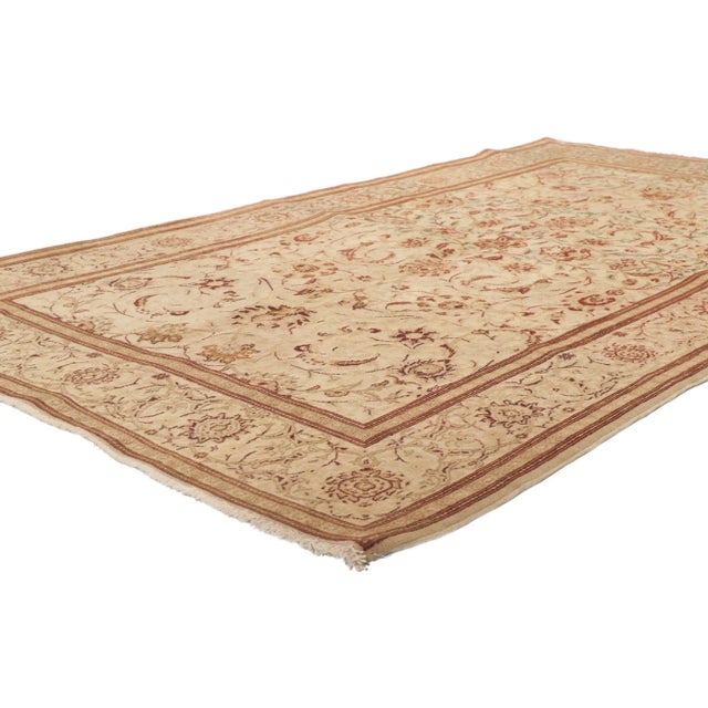 53764 Antique Persian Kashan Rug 04'03 x 07'01. The Whispered Garden: An Antique Persian Kashan Masterpiece of Organic...