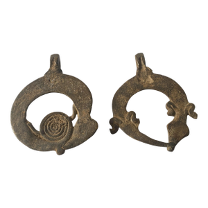 VTG Set of Two Gan Bronze Amulet Pendant/Gold Weight / Burkina Faso