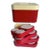 1960's Retro Hampa Red Stacking Plastic Picnic Box for 4 For Sale