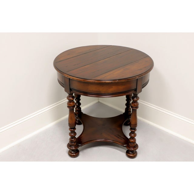 Woodbridge Furniture "Bristol" Rustic Round Accent Table Chairish