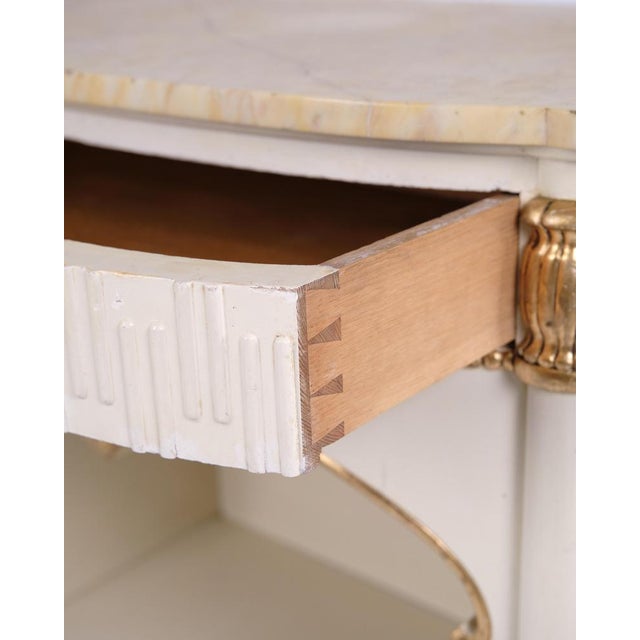 Wood Empire Sideboard with Marble Top by P. Svensen, Copenhagen, Denmark, 1920s For Sale - Image 7 of 13