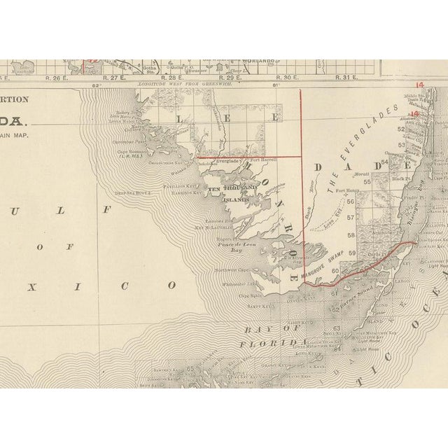 19th Century Antique Map of Florida The Sunshine State by Ran McNally, 1899 For Sale - Image 5 of 12