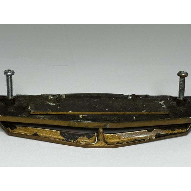 Brass British Art Deco Brass Door Knocker Mail Slot C1925 Original Design For Sale - Image 8 of 12