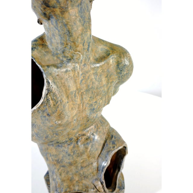 Blue and Green Ceramic Nude Male Torso Sculpture from Cio Zanetta, Italy, 1990s For Sale - Image 16 of 17
