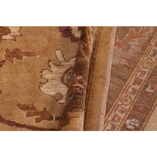 Taupe 1980s Boho Chic Ziegler Brass Taupe Hand-Knotted Wool Rug - 9'0'' X 11'8'' For Sale - Image 8 of 9