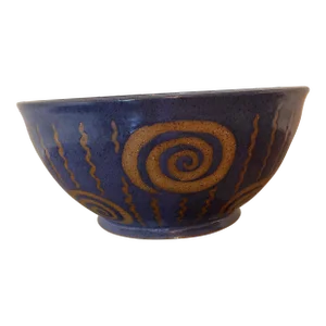 1970s Mid Century Handmade Memphis Style Pottery Decorative Bowl