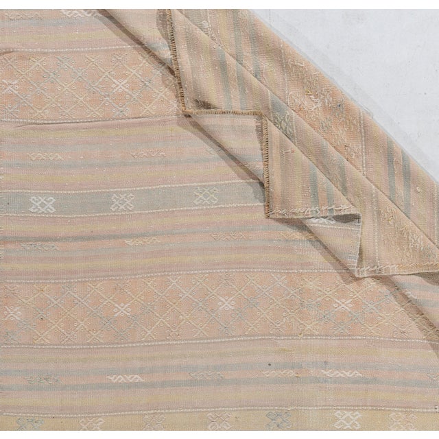 Tan Vintage Circa 1940 Tan Turkish Kilim Flatweave Rug 5ft 1in X 10ft 11in For Sale - Image 8 of 11
