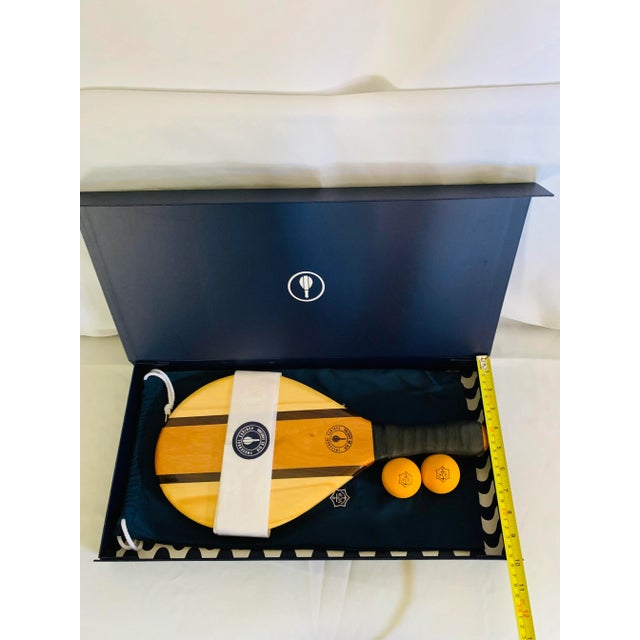 Wood Veuve Clicquot Beach Bat Set by Frescobol Carioca For Sale - Image 7 of 12