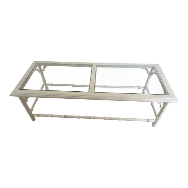 1970s Lane Alta Vista Faux Bamboo Coffee Table High Gloss Finish For Sale