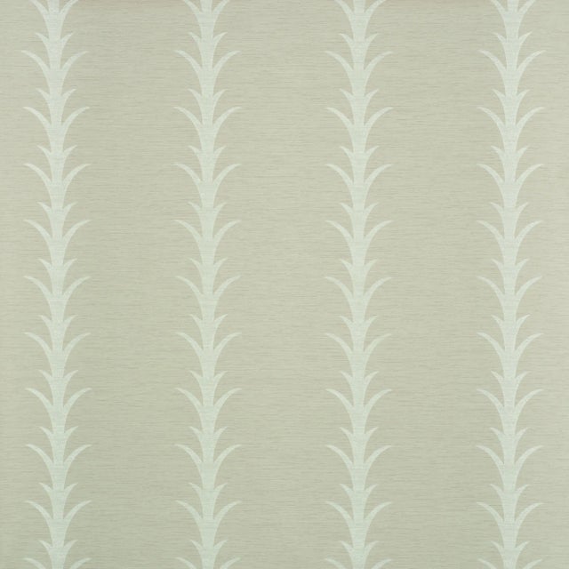 Contemporary Sample - Schumacher X Celerie Kemble Acanthus Stripe Vinyl Wallpaper in Taupe For Sale - Image 3 of 3