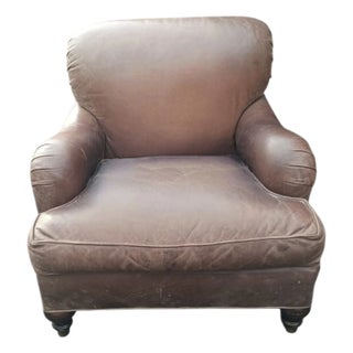 A Rare Vintage Genuine Leather Club Chair by William Alan For Sale