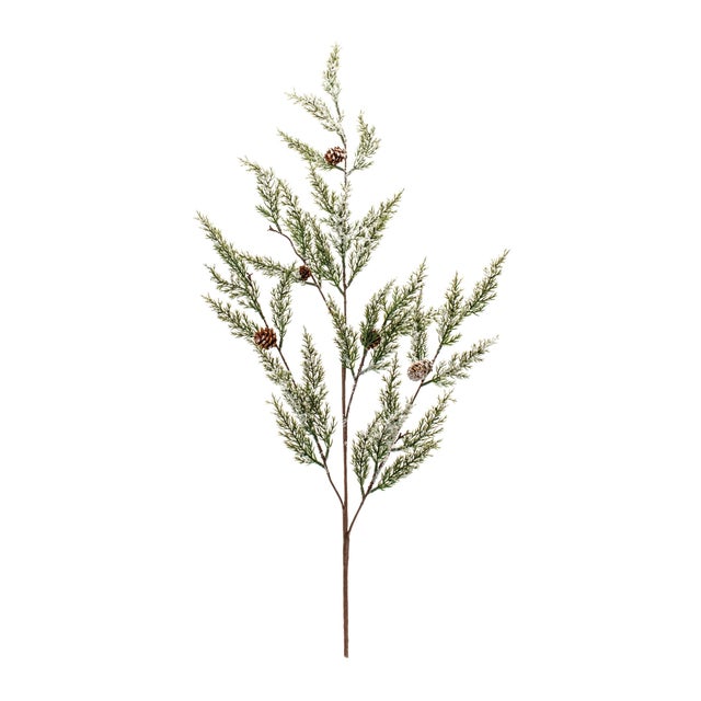 Enhance your holiday decor with this elegant Icy Pine Spray with Pinecones. Featuring a beautiful blend of frosted green...