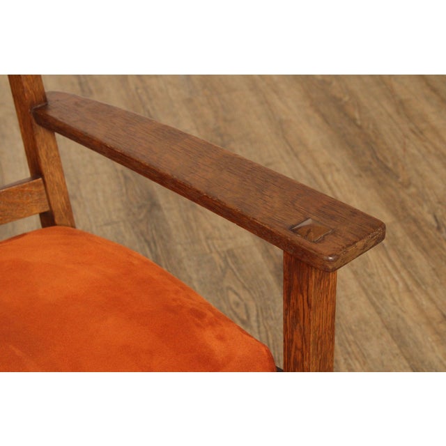 Limbert Antique Mission Oak Armchair For Sale - Image 4 of 12