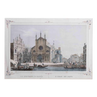 Giuseppe Kier, Venice, Church of S. Giovanni e Paolo, 19th Century, Lithograph For Sale