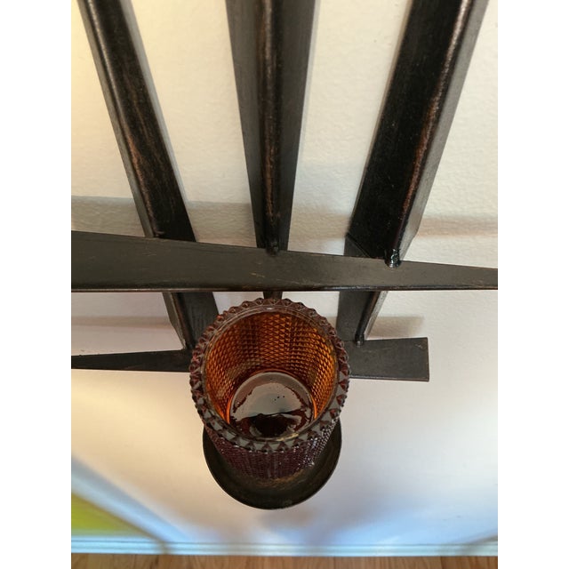 Metal Vintage Brutalist Mid-Century Modern Wall Candle Sculptures Sconces - A Pair For Sale - Image 7 of 12