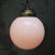 White Opaline Glass and Brass Globe Pendant Light For Sale - Image 4 of 8