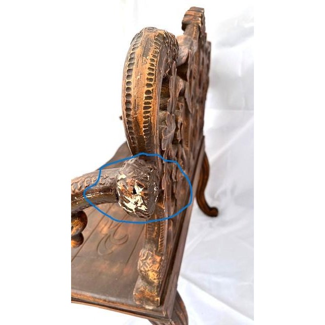 Plastic Late 20th Century Black Forest Reproduction Bear Bench For Sale - Image 7 of 10