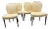 Elegant Set of 4 Vintage Yellow Upholstered Game/ Dining Chairs For Sale