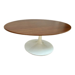 1960s Walnut Topped Oval Coffee Table Attributed to Eero Saarinen For Sale