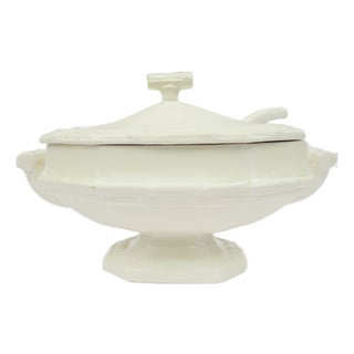 Vintage Chinoiserie Faux Bamboo Soup Tureen For Sale