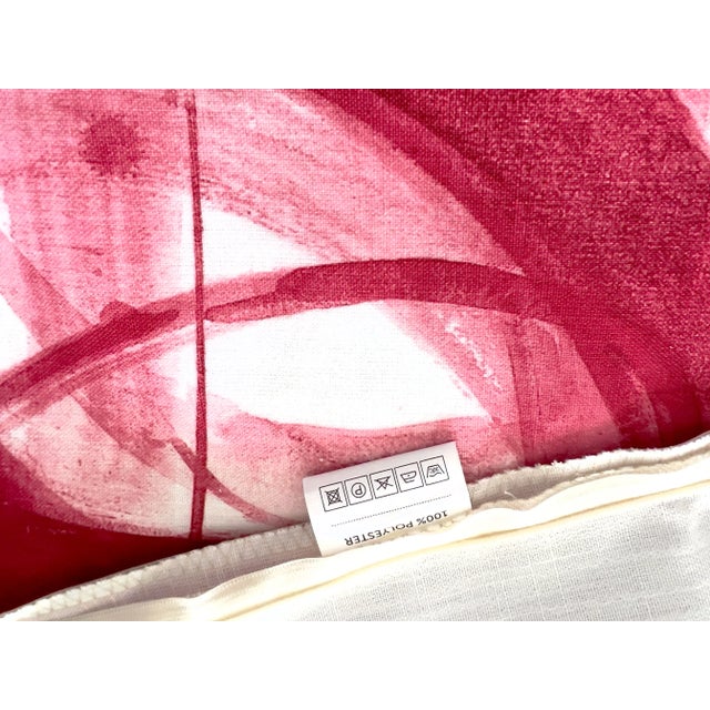Pink Contemporary Abstract Cranberry Pink Painting Pillow Cover 22 X 22 For Sale - Image 8 of 10