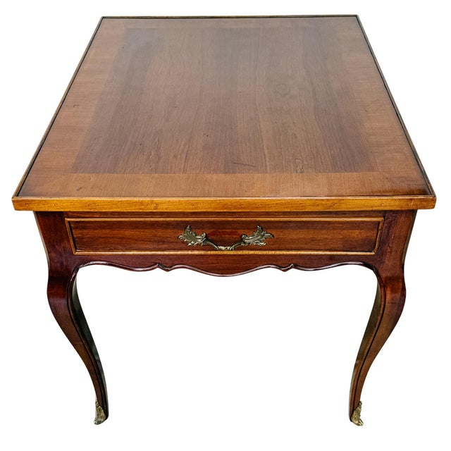 1970s 1970s High-Shine French Provincial-Style Inlaid Mahogany Side Tables by Sherrill Furniture - A Pair For Sale - Image 5 of 18