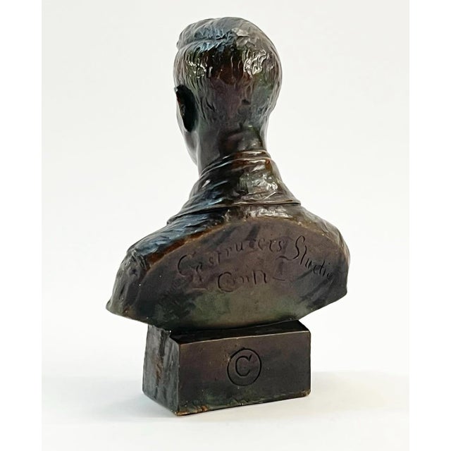 American 1960s Vintage Plaster Bust of Charles Augustus Lindbergh For Sale - Image 3 of 12